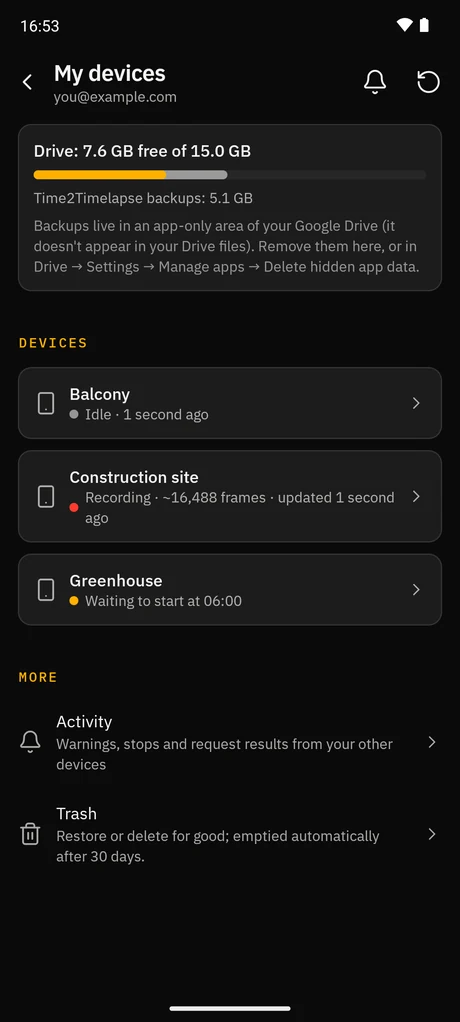Backups: devices and Drive storage